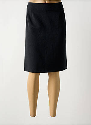 Jupe mi-longue coupe droite noir GEVANA femme