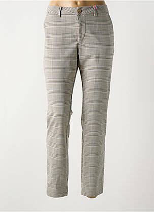 Pantalon chino tissage popeline taille normale beige KANOPE femme