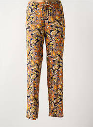 Pantalon droit tissage crêpe taille normale orange FRANCE RIVOIRE femme