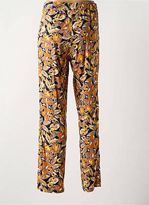 Pantalon droit tissage crêpe taille normale orange FRANCE RIVOIRE femme