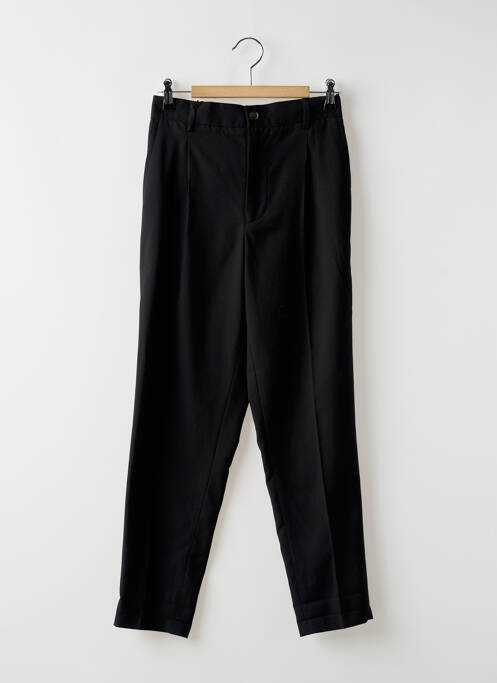 Pantalon chino fermeture zippée sous rabat boutonné taille haute noir SCHOOL RAG femme