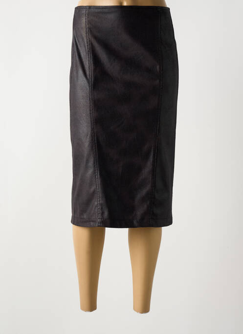 Jupe mi-longue coupe droite noir GRIFFON femme