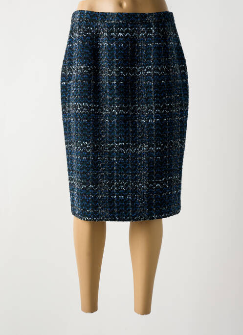 Jupe mi-longue taille à pinces bleu GRIFFON femme