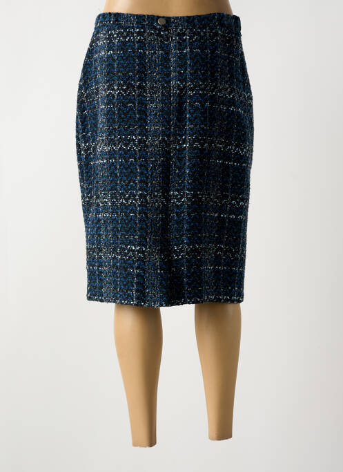Jupe mi-longue taille à pinces bleu GRIFFON femme