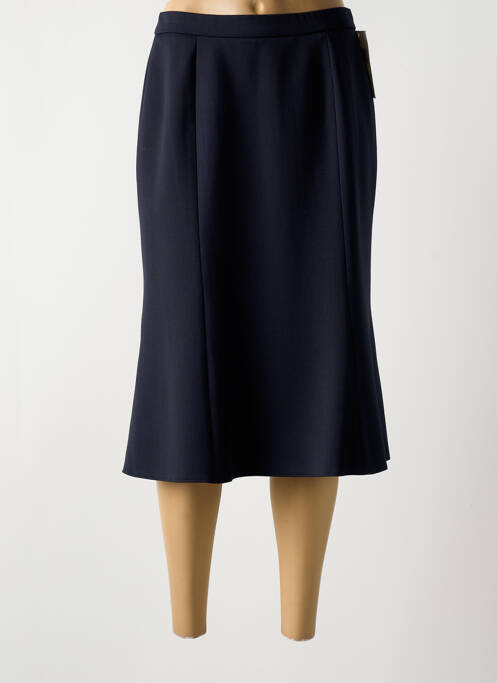 Jupe mi-longue taille à pinces bleu ANNE KELLY femme