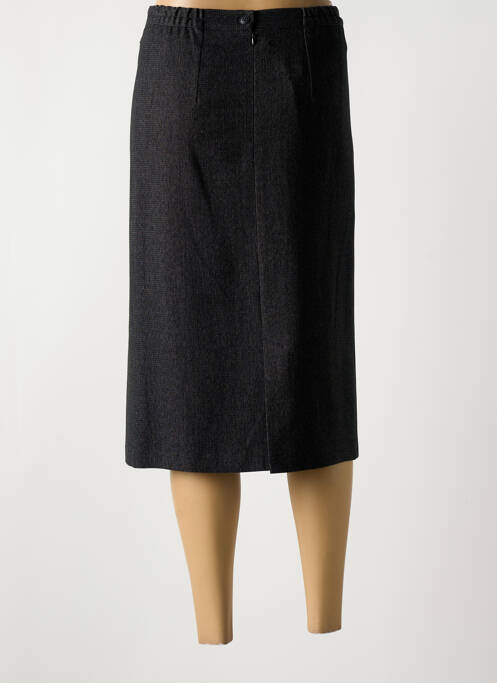Jupe mi-longue taille à pinces noir GEVANA femme