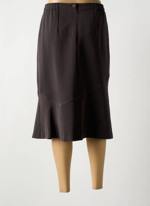 Jupe mi-longue taille à pinces marron GEVANA femme