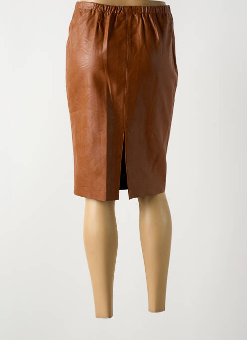 Jupe mi-longue coupe droite marron SCHOOL RAG femme