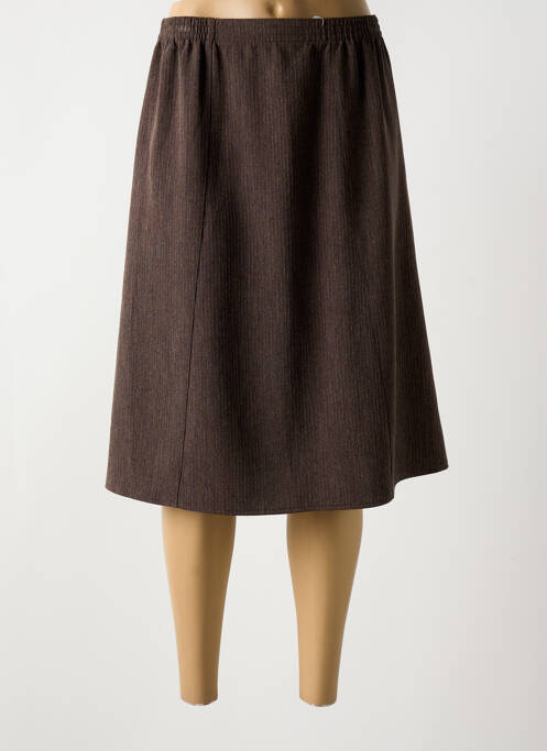 Jupe mi-longue coupe évasée marron GRIFFON femme