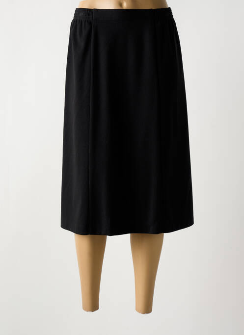 Jupe mi-longue coupe évasée noir GEVANA femme