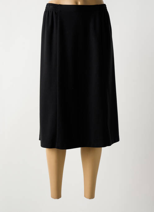 Jupe mi-longue coupe évasée noir GEVANA femme