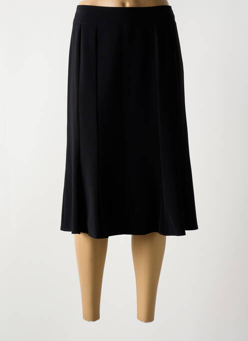 Jupe mi-longue coupe évasée noir GEVANA femme