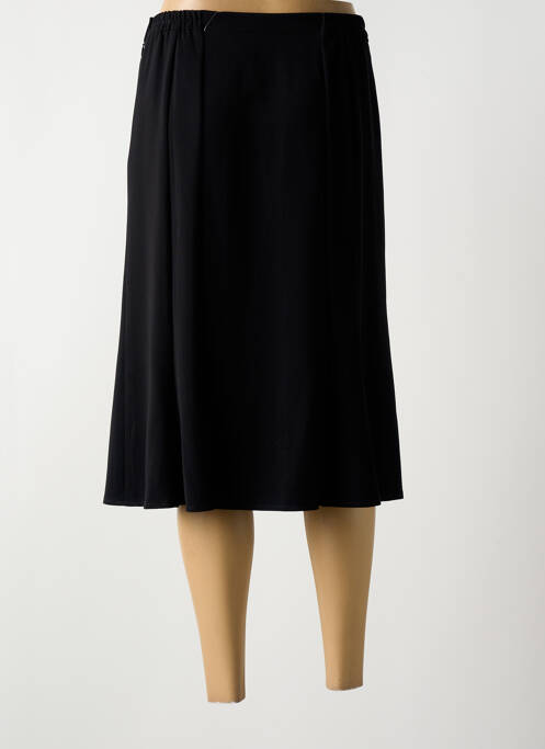 Jupe mi-longue coupe évasée noir GEVANA femme