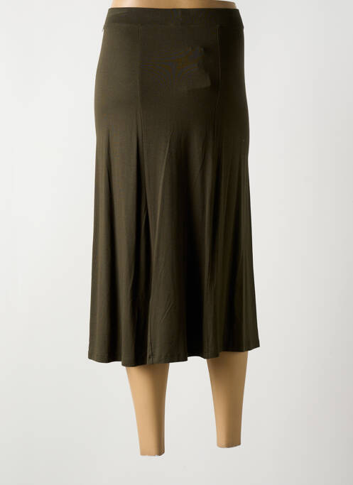 Jupe mi-longue stretch vert YERSE femme
