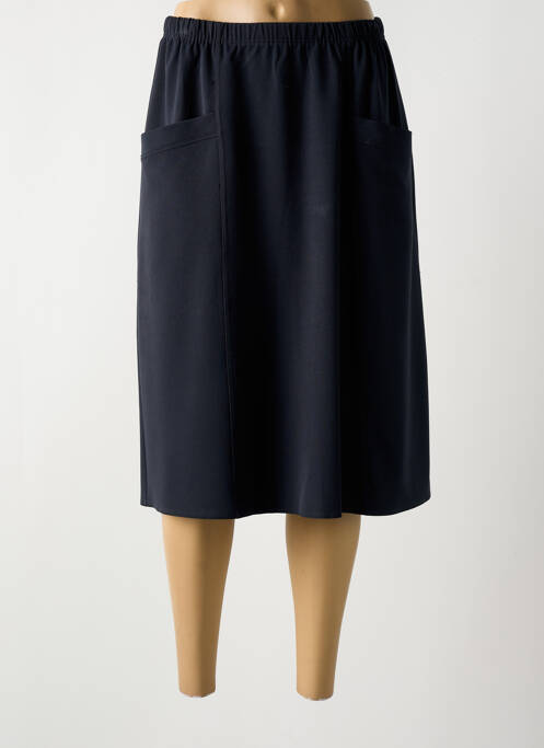 Jupe mi-longue coupe droite bleu PLURIELLES femme
