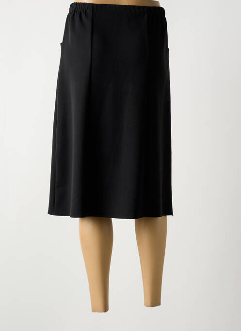 Jupe mi-longue coupe droite noir PLURIELLES femme