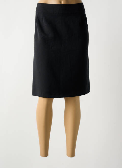 Jupe mi-longue coupe droite noir GEVANA femme