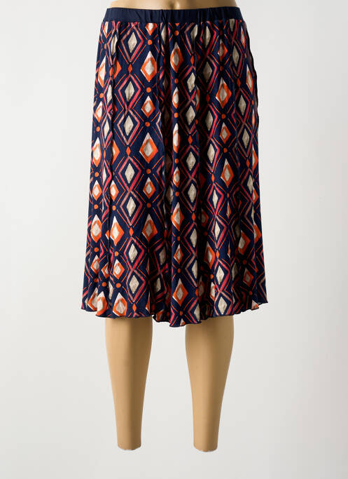 Jupe mi-longue coupe évasée bleu FRANCE RIVOIRE femme