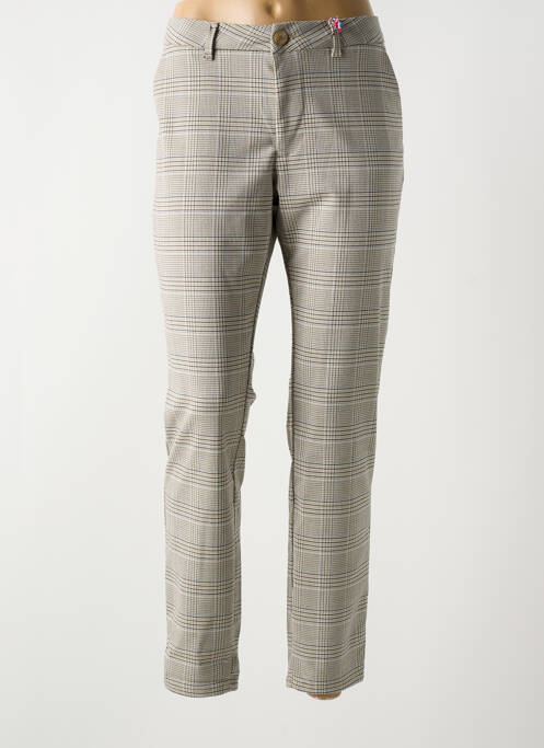 Pantalon chino tissage popeline taille normale beige KANOPE femme