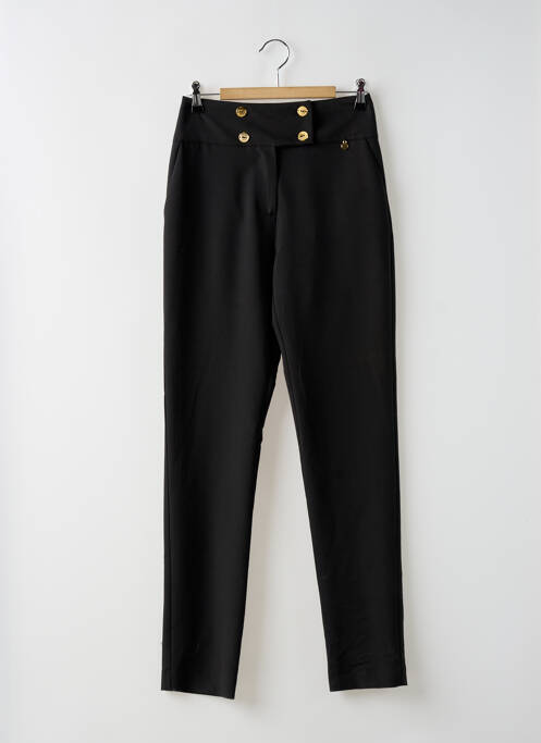Pantalon slim tissage popeline taille haute noir RINASCIMENTO femme