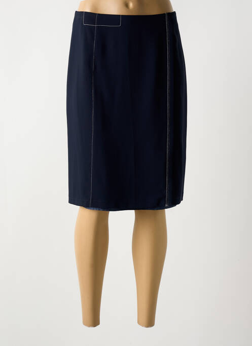 Jupe mi-longue bleu CHRISTINE LAURE pour femme