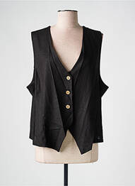 Gilet sans manche coupe cintrée noir COULEURS DU TEMPS femme