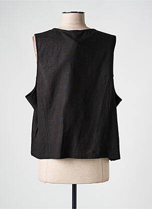 Gilet sans manche coupe cintrée noir COULEURS DU TEMPS femme