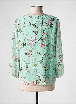Blouse légère et transparente manches longues vert BELLITA femme