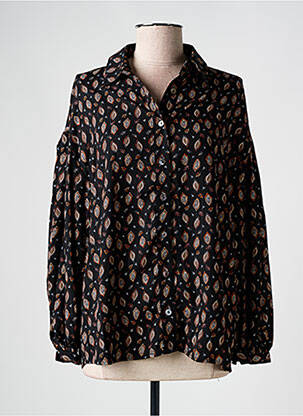 Chemisier imprimé fantaisie manches longues noir MOLLY BRACKEN femme