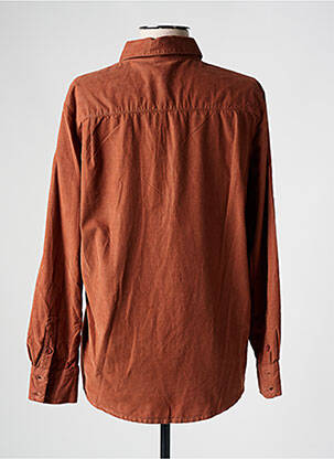 Chemisier coupe cintrée manches longues marron KANOPE femme