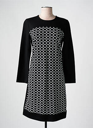 Robe mi-longue manches longues manches longues noir GRIFFON femme