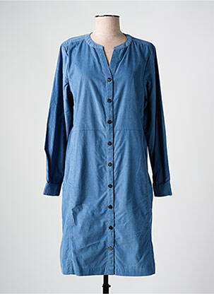 Robe mi-longue manches longues manches longues bleu STREET ONE femme