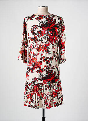 Robe courte manches 3/4 manches 3/4 orange GILMA D'AGO' femme