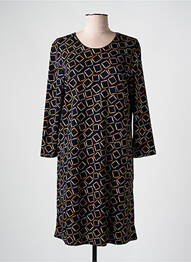 Robe mi-longue manches longues manches longues noir GEVANA femme