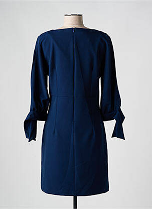 Robe courte manches 3/4 manches 3/4 bleu ANGY SIX femme