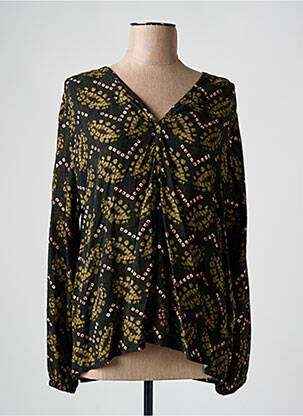 Blouse imprimé fantaisie manches longues vert SIGNE NATURE femme