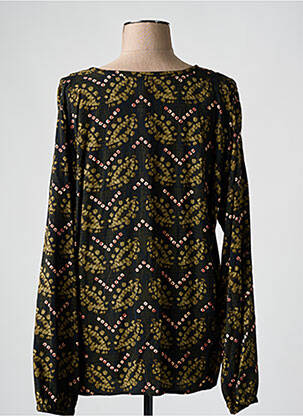 Blouse tissage popeline manches longues vert SIGNE NATURE femme