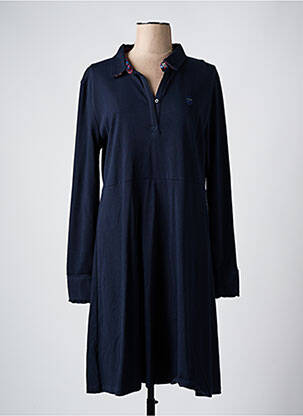 Robe mi-longue manches longues manches longues bleu BLACK WELLIS femme