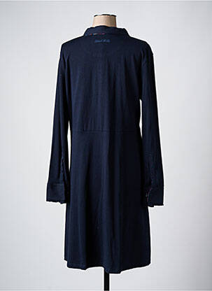 Robe mi-longue manches longues manches longues bleu BLACK WELLIS femme