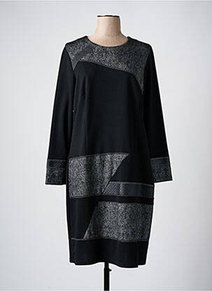 Robe pull stretch manches longues noir FRANCE RIVOIRE femme
