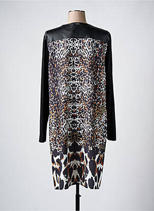 Robe mi-longue manches longues manches longues noir FRED SABATIER femme