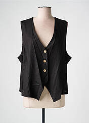 Gilet sans manche noir COULEURS DU TEMPS pour femme seconde vue