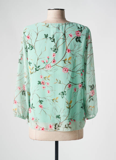 Blouse légère et transparente manches longues vert BELLITA femme