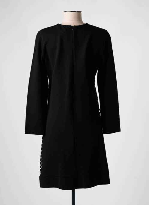 Robe mi-longue manches longues manches longues noir GRIFFON femme