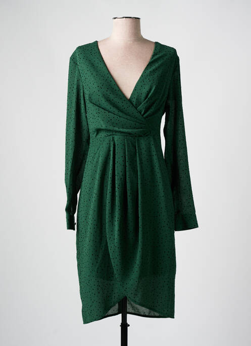 Robe mi-longue manches longues manches longues vert SCHOOL RAG femme