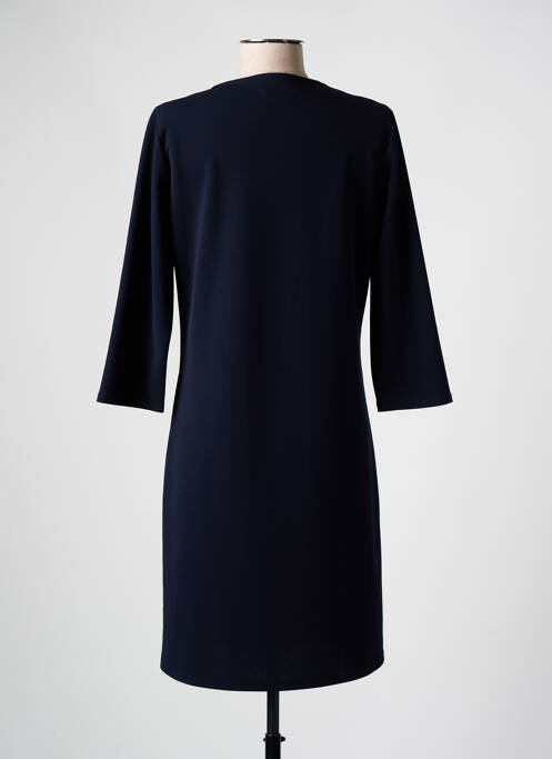 Robe mi-longue manches 3/4 manches 3/4 bleu CHRISTINE LAURE femme