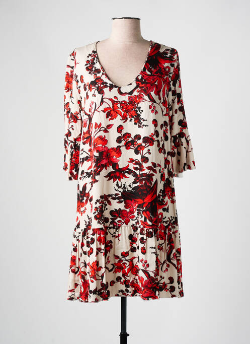 Robe courte manches 3/4 manches 3/4 orange GILMA D'AGO' femme