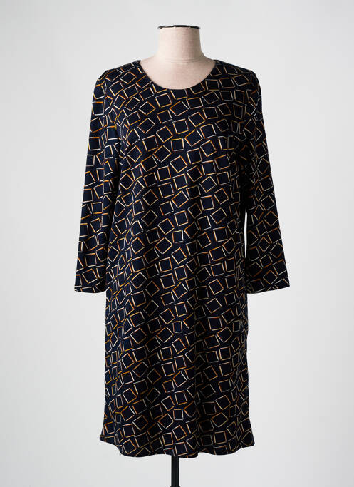 Robe mi-longue manches longues manches longues noir GEVANA femme
