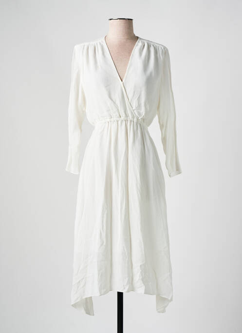 Robe mi-longue manches longues manches longues blanc SCHOOL RAG femme