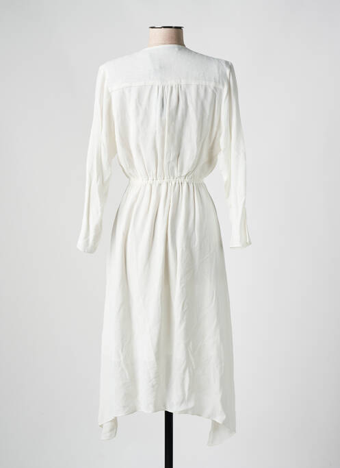 Robe mi-longue manches longues manches longues blanc SCHOOL RAG femme